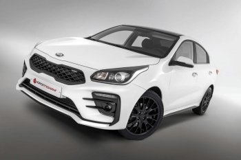 18 199 р. Передний бампер Kudos Romb KIA Rio 4 FB дорестайлинг седан (2016-2020) (Под прямоугольные ДХО с ПТФ, Неокрашенный)  с доставкой в г. Пермь. Увеличить фотографию 4