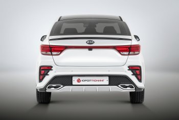 17 699 р. Задний бампер Kudos  KIA Rio  4 FB (2016-2020) дорестайлинг седан (Под парктроник, Неокрашенный)  с доставкой в г. Пермь. Увеличить фотографию 4