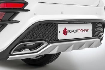 17 699 р. Задний бампер Kudos  KIA Rio  4 FB (2016-2020) дорестайлинг седан (Под парктроник, Неокрашенный)  с доставкой в г. Пермь. Увеличить фотографию 2