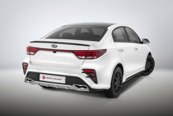 17 699 р. Задний бампер Kudos  KIA Rio  4 FB (2016-2020) дорестайлинг седан (Под парктроник, Неокрашенный)  с доставкой в г. Пермь. Увеличить фотографию 3