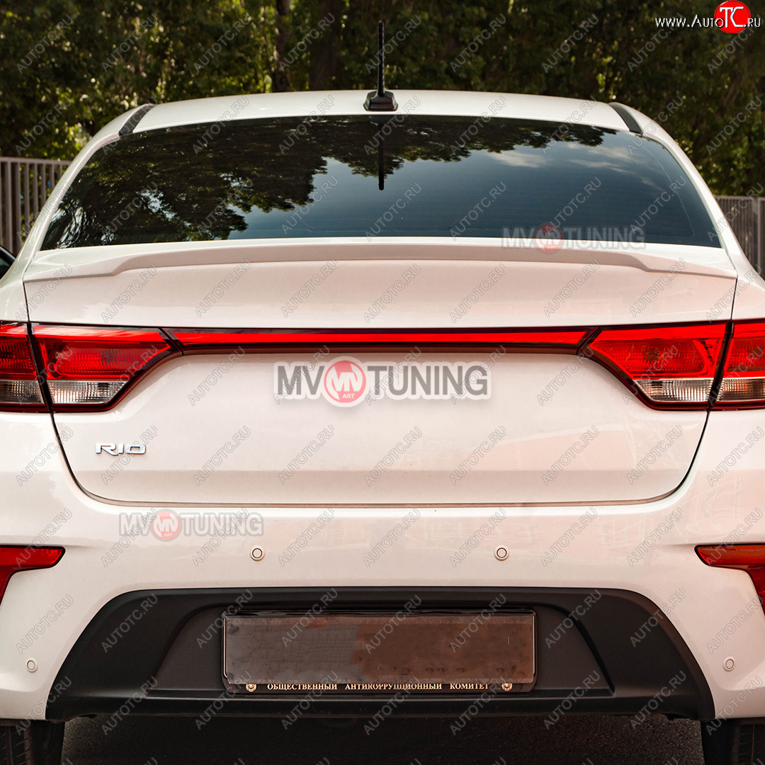 5 399 р. Лип спойлер MV-Tuning KIA Rio 4 FB дорестайлинг седан (2016-2020) (Неокрашенный)  с доставкой в г. Пермь