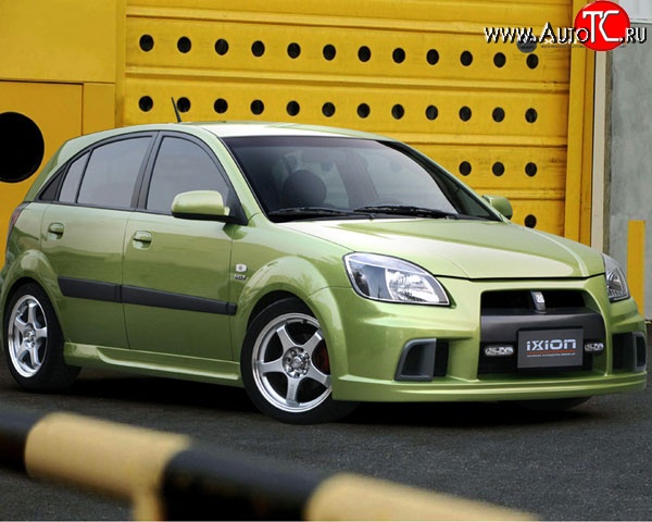 9 549 р. Пороги накладки Ixion KIA Rio 2 JB дорестайлинг, хэтчбэк 5 дв. (2005-2009) (Неокрашенные)  с доставкой в г. Пермь