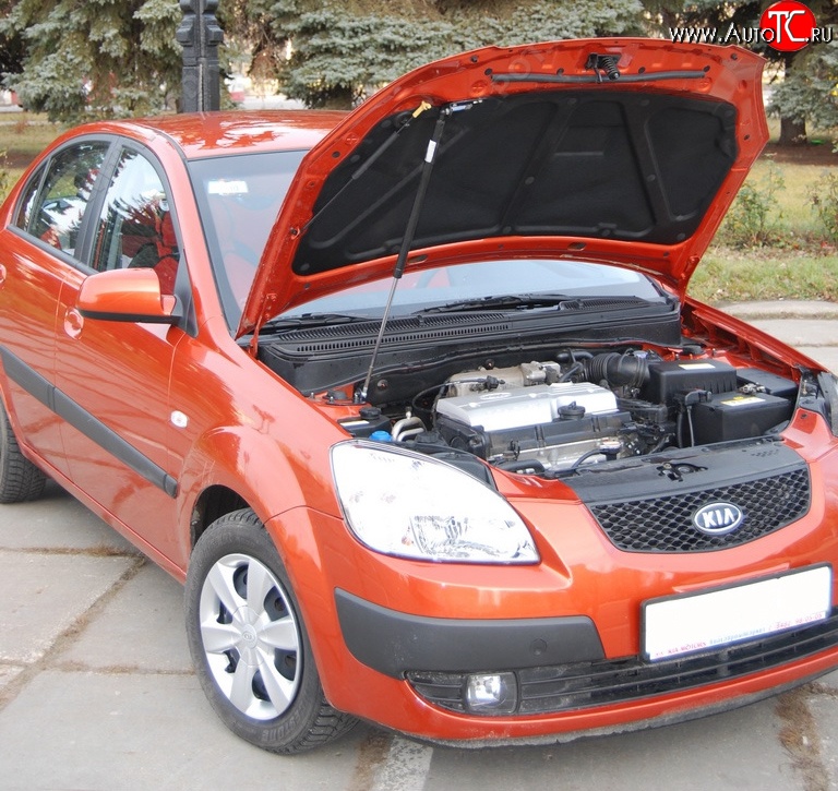 2 969 р. Упор капота Sport  KIA Rio  2 JB (2005-2011) дорестайлинг седан, дорестайлинг, хэтчбэк 5 дв., рестайлинг, хэтчбэк 5 дв.  с доставкой в г. Пермь