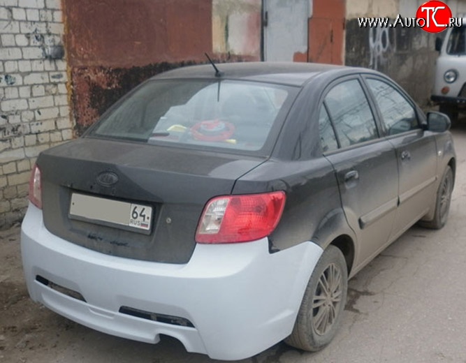 15 999 р. Задний бампер (седан) Ixion KIA Rio 2 JB дорестайлинг седан (2005-2009) (Неокрашенный)  с доставкой в г. Пермь