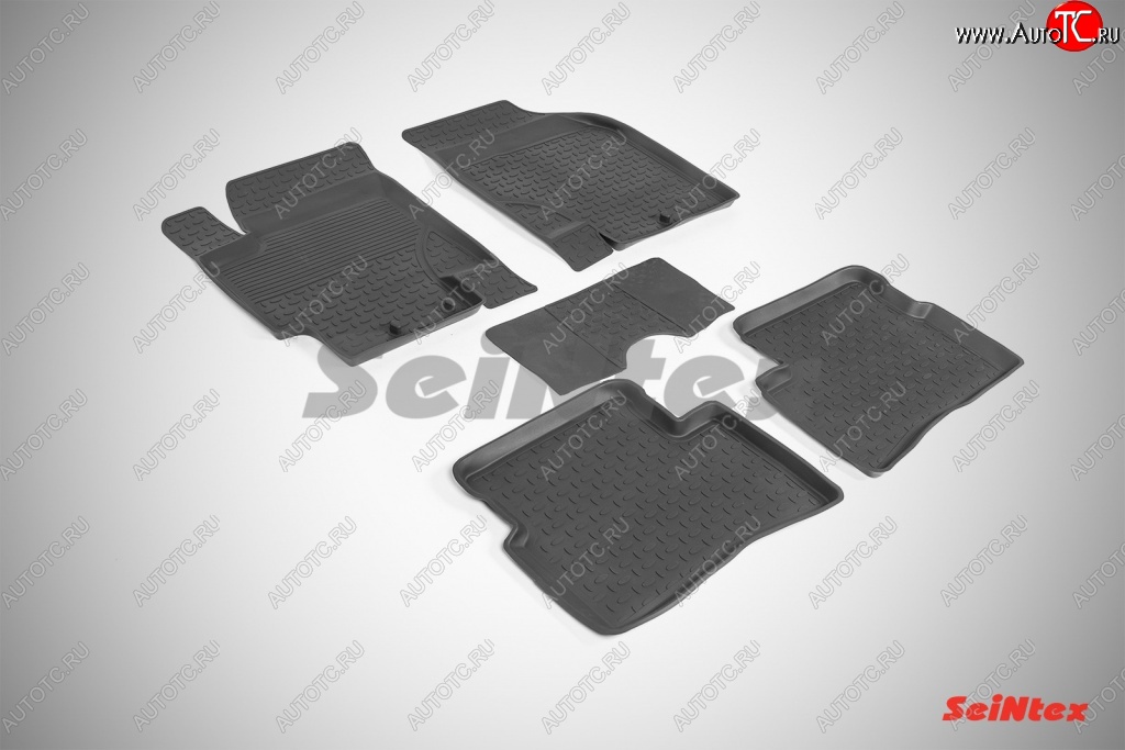 2 999 р. Износостойкие коврики в салон с высоким бортом SeiNtex Premium 4 шт. (резина) KIA Rio 2 JB дорестайлинг седан (2005-2009)  с доставкой в г. Пермь