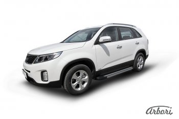 12 509 р. Порожки для ног Arbori Luxe Black KIA Sorento XM рестайлинг (2012-2015)  с доставкой в г. Пермь. Увеличить фотографию 2