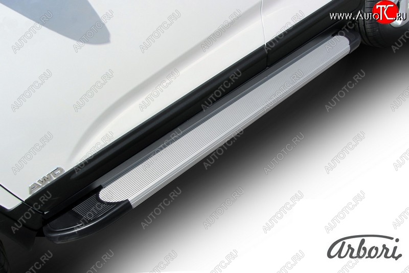 10 979 р. Порожки для ног Arbori Optima Silver KIA Sorento XM рестайлинг (2012-2015)  с доставкой в г. Пермь