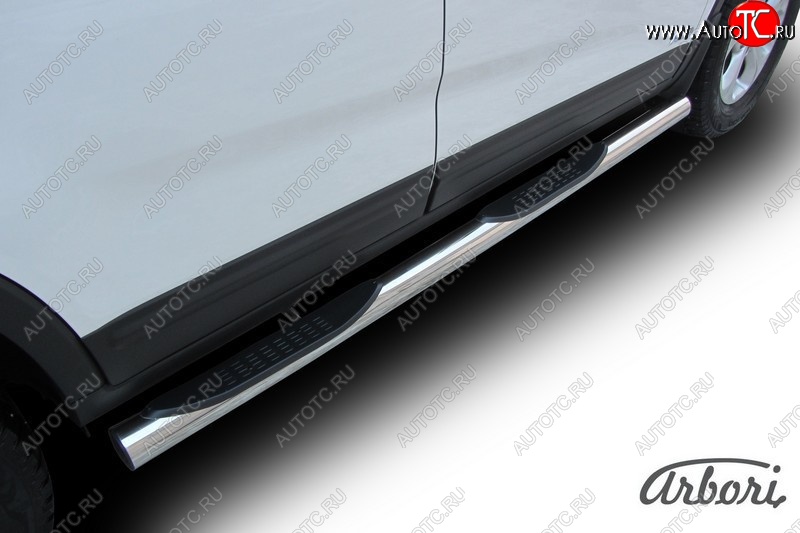 20 519 р. Защита штатных порогов Arbori (с проступью, нержавейка, d76 mm). KIA Sorento XM рестайлинг (2012-2015)  с доставкой в г. Пермь
