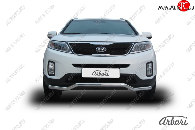 15 299 р. Защита переднего бампера Arbori (волна, нержавейка, 1 труба d57 mm).  KIA Sorento  XM (2012-2015) рестайлинг  с доставкой в г. Пермь