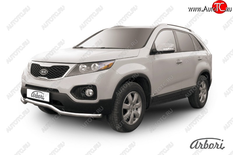 15 299 р. Защита переднего бампера Arbori (волна, нержавейка, 1 труба d57 mm). KIA Sorento XM дорестайлинг (2009-2012)  с доставкой в г. Пермь