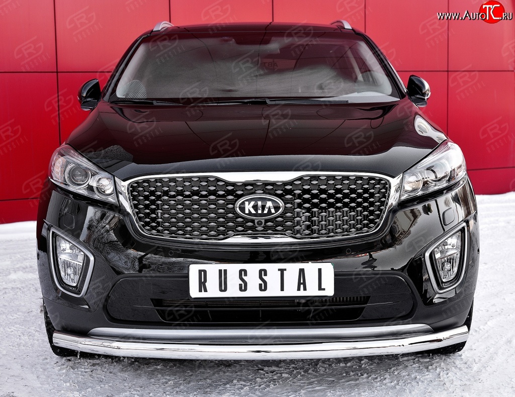 16 899 р. Одинарная защита переднего бампера диаметром 63 мм SLITKOFF  KIA Sorento  UM/Prime (2014-2018) дорестайлинг  с доставкой в г. Пермь