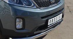 15 999 р. Одинарная защита переднего бампера диаметром 76 мм SLITKOFF  KIA Sorento  XM (2012-2015) рестайлинг  с доставкой в г. Пермь. Увеличить фотографию 2
