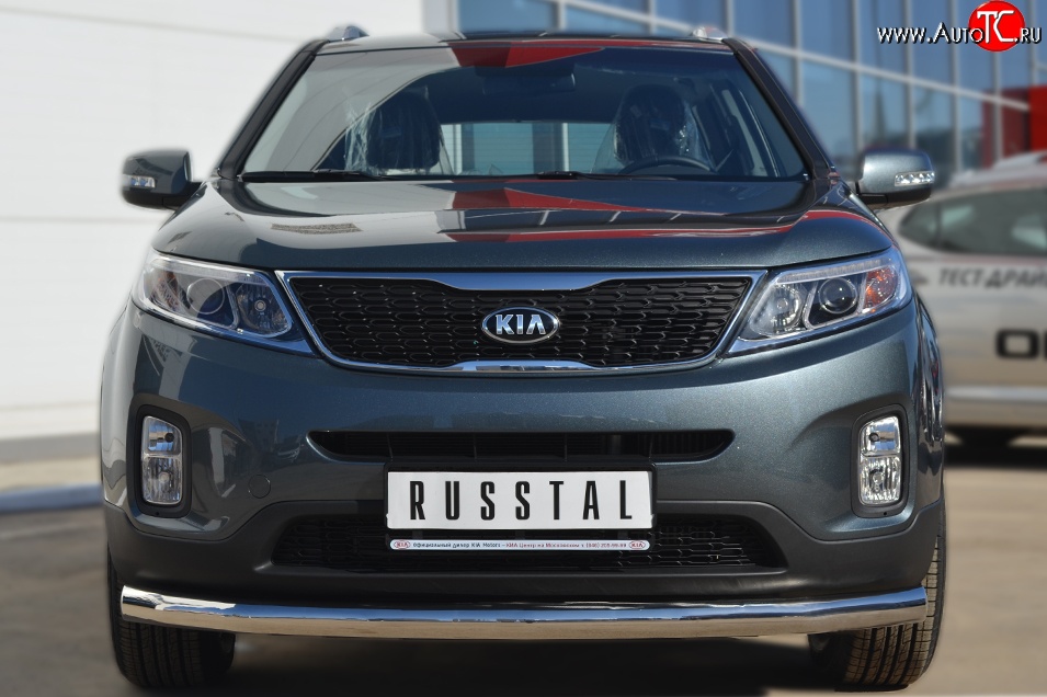 15 999 р. Одинарная защита переднего бампера диаметром 76 мм SLITKOFF  KIA Sorento  XM (2012-2015) рестайлинг  с доставкой в г. Пермь