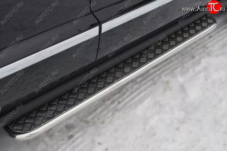 35 549 р. Порожки для ног (Ø42) SLITKOFF  KIA Sorento ( XM,  UM/Prime) (2012-2020) рестайлинг, дорестайлинг (лист - нержавейка, профиль - нержавейка)  с доставкой в г. Пермь