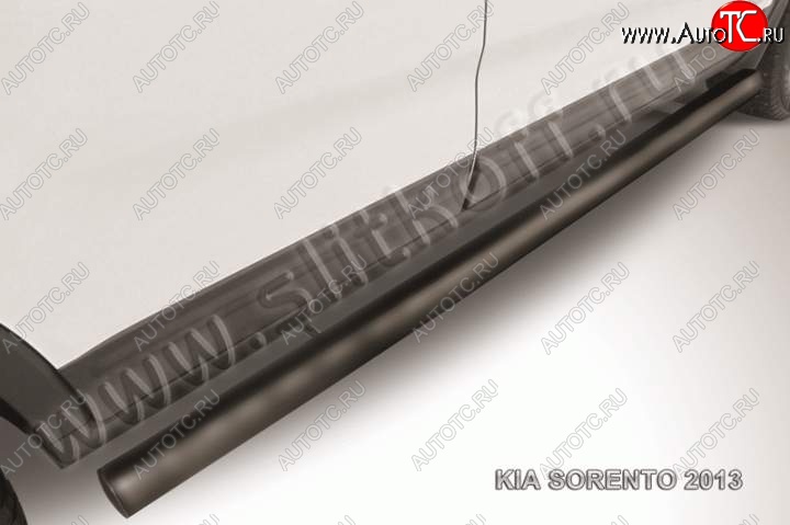 11 949 р. Защита порогов из труб d76 Slitkoff KIA Sorento XM дорестайлинг (2009-2012) (Цвет: серебристый)  с доставкой в г. Пермь