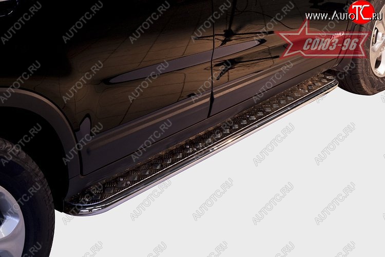 15 389 р. Защита порогов с листом Souz-96 (d42).  KIA Sorento  XM (2012-2015) рестайлинг  с доставкой в г. Пермь