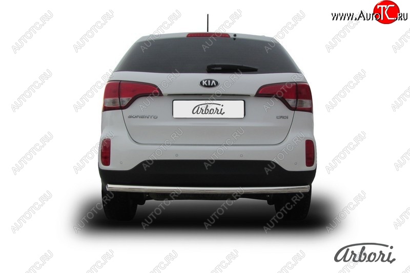 14 849 р. Защита заднего бампера Arbori (радиусная, нержавейка, 1 труба d57 mm).  KIA Sorento  XM (2012-2015) рестайлинг  с доставкой в г. Пермь