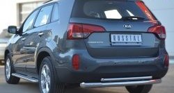 19 549 р. Защита заднего бампера (Ø76 и 42 мм, нержавейка) SLITKOFF  KIA Sorento  XM (2012-2015) рестайлинг  с доставкой в г. Пермь. Увеличить фотографию 3