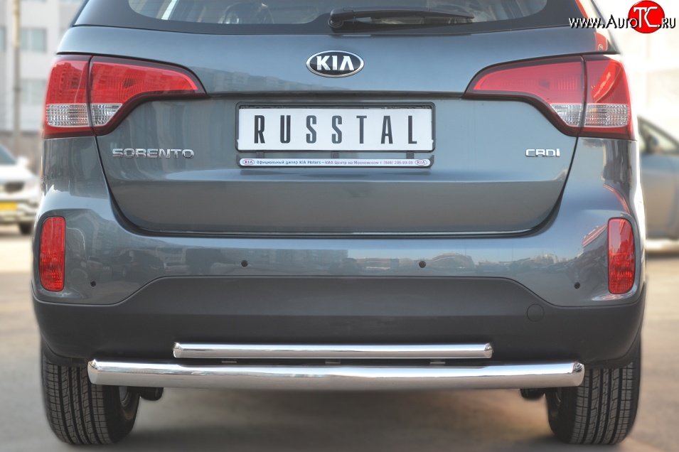 19 549 р. Защита заднего бампера (Ø76 и 42 мм, нержавейка) SLITKOFF  KIA Sorento  XM (2012-2015) рестайлинг  с доставкой в г. Пермь