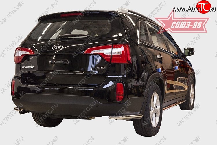 9 749 р. Защита заднего бампера из боковых уголков Souz-96 (d42)  KIA Sorento  XM (2012-2015) рестайлинг  с доставкой в г. Пермь
