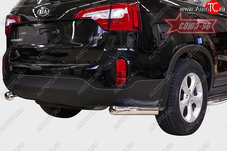 11 159 р. Защита заднего бампера из боковых уголков Souz-96 (d76)  KIA Sorento  XM (2012-2015) рестайлинг  с доставкой в г. Пермь