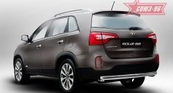 Защита заднего бампера из овальной трубы Souz-96 (в 75х42) KIA Sorento  XM (2012-2015) рестайлинг