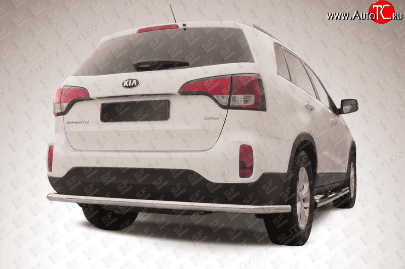 15 499 р. Защита заднего бампера из длинной трубы диаметром 57 мм Slitkoff  KIA Sorento  XM (2012-2015) рестайлинг (Нержавейка, Полированная)  с доставкой в г. Пермь