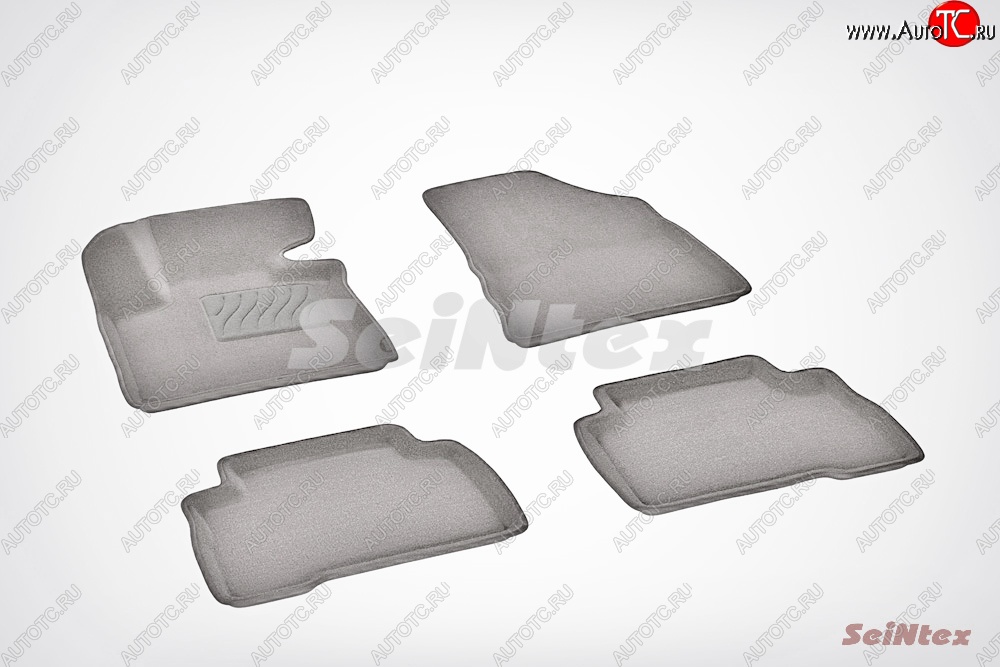 7 649 р. Износостойкие коврики в салон SeiNtex Premium 3D 4 шт. (ворсовые, серые)  KIA Sorento  XM (2012-2015) рестайлинг  с доставкой в г. Пермь