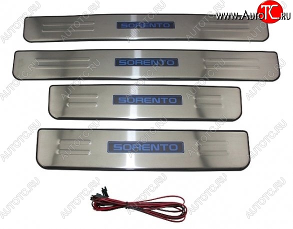 5 349 р. Накладки на порожки автомобиля СТ v2 KIA Sorento XM рестайлинг (2012-2015)  с доставкой в г. Пермь
