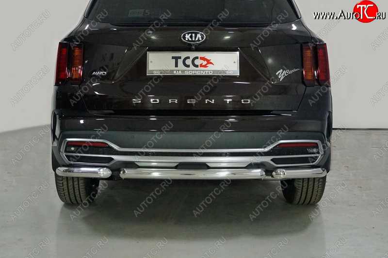 15 399 р. Защита заднего бампера (короткая) ТСС (нержавейка d 60,3 мм)  KIA Sorento  MQ4 (2020-2022)  с доставкой в г. Пермь