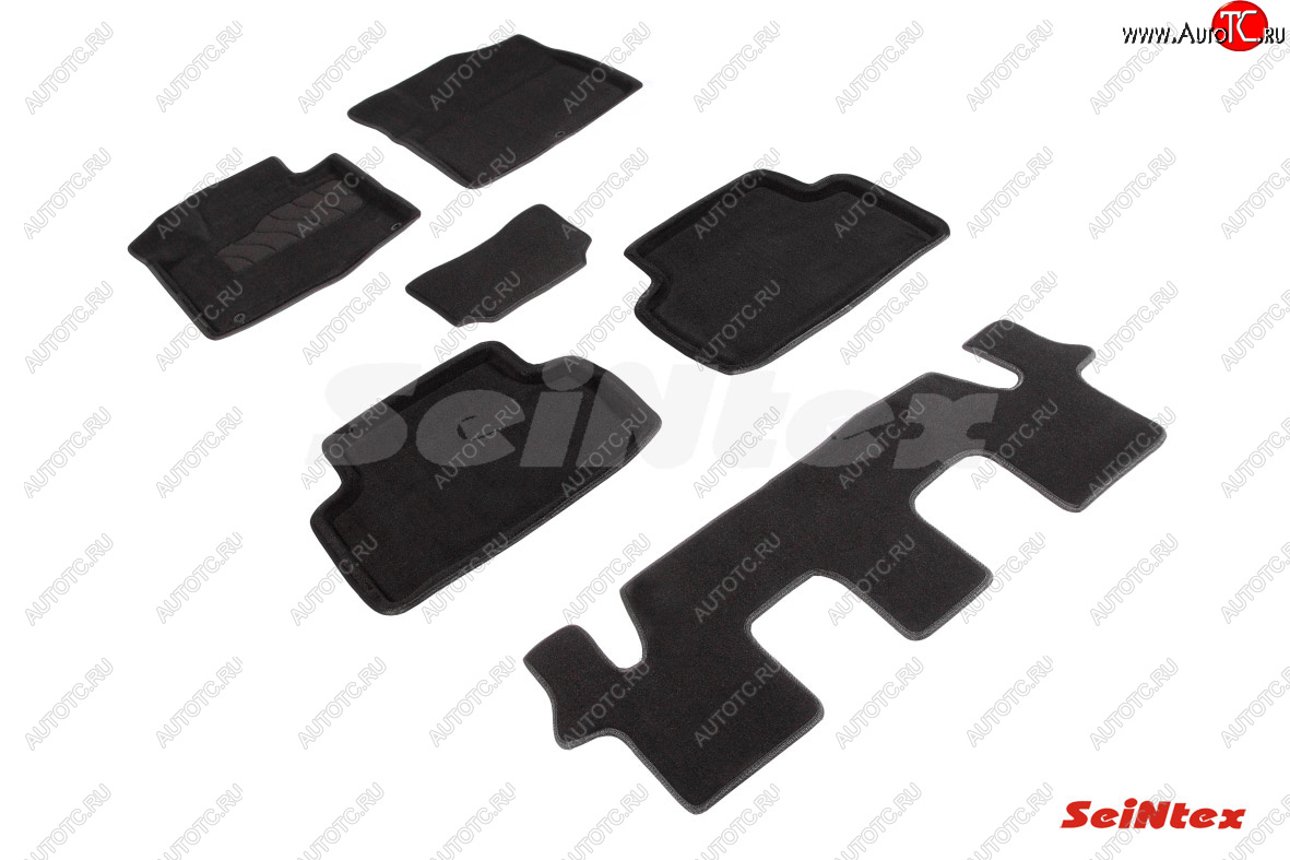 5 699 р. Коврики в салон SEINTEX 3D ВОРС (комплект, 7 мест) KIA Sorento MQ4 (2020-2022) (Цвет: черный)  с доставкой в г. Пермь