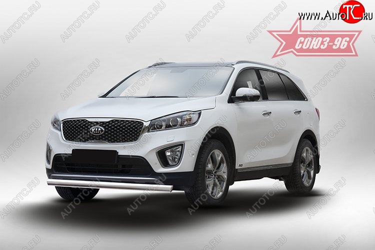 13 949 р. Защита переднего бампера из овальной трубы (d75х42) Souz-96 KIA Sorento UM/Prime дорестайлинг (2014-2018)  с доставкой в г. Пермь