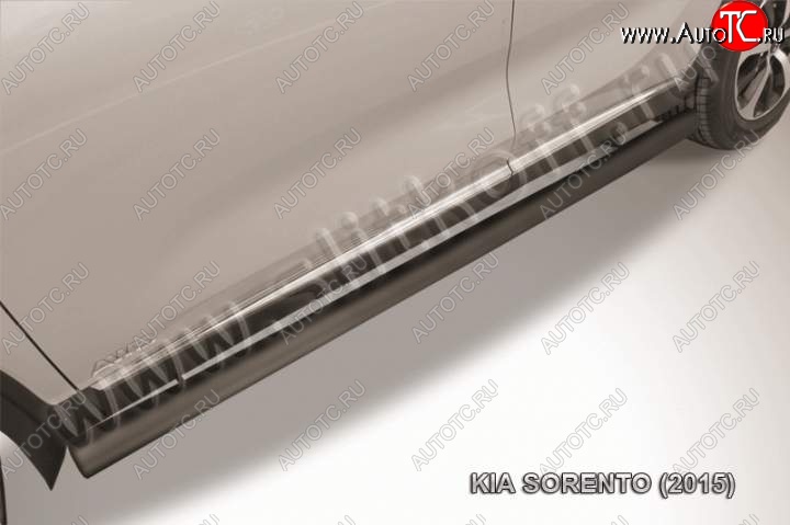 11 949 р. Защита порогов из труб d76 Slitkoff  KIA Sorento  UM/Prime (2014-2018) дорестайлинг (Цвет: серебристый)  с доставкой в г. Пермь