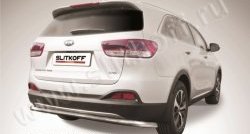 Двойная защита заднего бампера из труб диаметром 57 и 42 мм Slitkoff KIA Sorento  UM/Prime (2014-2018) дорестайлинг