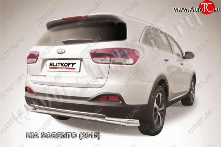 13 749 р. Защита заднего бампера из трубы диаметром 57 мм Slitkoff  KIA Sorento  UM/Prime (2014-2018) дорестайлинг (Нержавейка)  с доставкой в г. Пермь