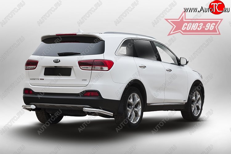 10 169 р. Защита заднего бампера из двух боковых уголков (d60) Souz-96  KIA Sorento  UM/Prime (2014-2018) дорестайлинг  с доставкой в г. Пермь
