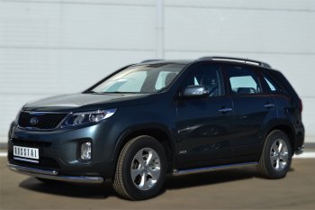 19 999 р. Защита порогов SLITKOFF (труба D63 мм)  KIA Sorento ( XM,  UM/Prime) (2012-2020) рестайлинг, дорестайлинг (Защита порогов с со скосами на торцах (вариант 1))  с доставкой в г. Пермь. Увеличить фотографию 2