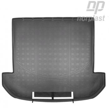 Коврик багажника Norplast (7 мест, сложенный 3 ряд) KIA Sorento  UM/Prime (2014-2020) дорестайлинг, рестайлинг (Черный, с погрузочным ковриком (фартуком))