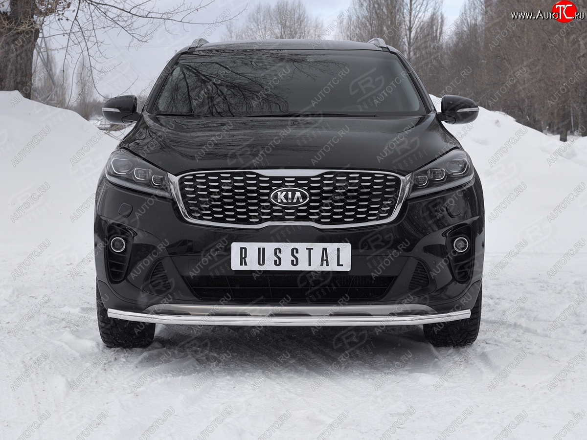 16 599 р. Защита переднего бампера (Ø42 мм, нержавейка) SLITKOFF  KIA Sorento  UM/Prime (2018-2020) рестайлинг  с доставкой в г. Пермь