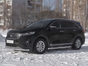 15 349 р. Защита переднего бампера (Ø63 мм, нержавейка) SLITKOFF KIA Sorento UM/Prime рестайлинг (2018-2020)  с доставкой в г. Пермь. Увеличить фотографию 2