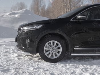 18 849 р. Защита переднего бампера (2 трубы Ø63 и 42 мм, нержавейка) SLITKOFF KIA Sorento UM/Prime рестайлинг (2018-2020)  с доставкой в г. Пермь. Увеличить фотографию 3
