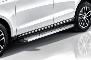 17 399 р. Пороги алюминиевые Slitkoff  KIA Sorento  UM/Prime (2018-2020) рестайлинг (Standart Silver)  с доставкой в г. Пермь. Увеличить фотографию 5