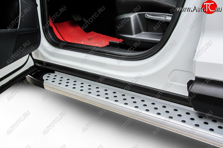17 399 р. Пороги алюминиевые Slitkoff  KIA Sorento  UM/Prime (2018-2020) рестайлинг (Standart Silver)  с доставкой в г. Пермь