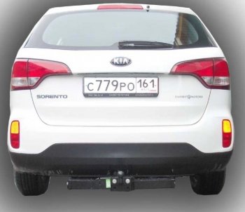 9 749 р. Фаркоп Лидер Плюс (съемный шар тип F, с нержавеющей пластиной)  KIA Sorento  XM (2012-2015) рестайлинг (Без электропакета)  с доставкой в г. Пермь. Увеличить фотографию 4