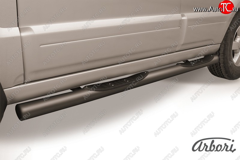 9 989 р. Защита штатных порогов Arbori (с проступью, черная, d76 mm). KIA Sorento BL рестайлинг (2006-2010)  с доставкой в г. Пермь