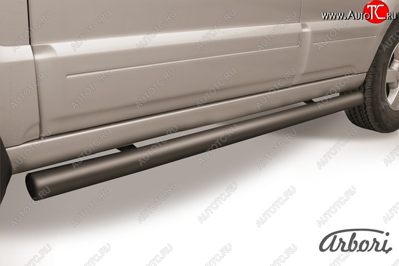 6 569 р. Защита штатных порогов Arbori (черная, d76 mm).  KIA Sorento  BL (2002-2010) дорестайлинг, рестайлинг  с доставкой в г. Пермь