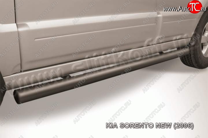 10 599 р. Защита порогов из труб d76 Slitkoff  KIA Sorento  BL (2002-2010) дорестайлинг, рестайлинг (Цвет: серебристый)  с доставкой в г. Пермь