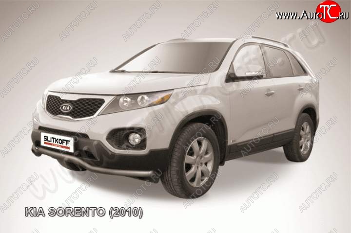 10 849 р. Защита переднего бампера из трубы d57 Slitkoff (волна) KIA Sorento XM дорестайлинг (2009-2012) (Цвет: серебристый)  с доставкой в г. Пермь