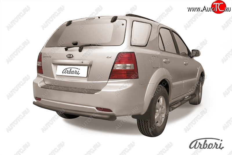 5 399 р. Защита заднего бампера Arbori (черная, 1 труба d57 mm).  KIA Sorento  BL (2002-2010) дорестайлинг, рестайлинг  с доставкой в г. Пермь