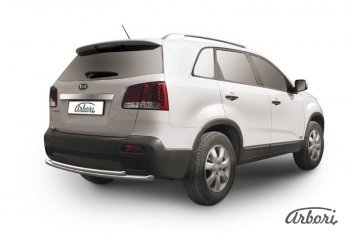 12 599 р. Защита заднего бампера Arbori (радиусная, нержавейка, 2 трубы d57 и 42 mm). KIA Sorento XM дорестайлинг (2009-2012)  с доставкой в г. Пермь. Увеличить фотографию 2